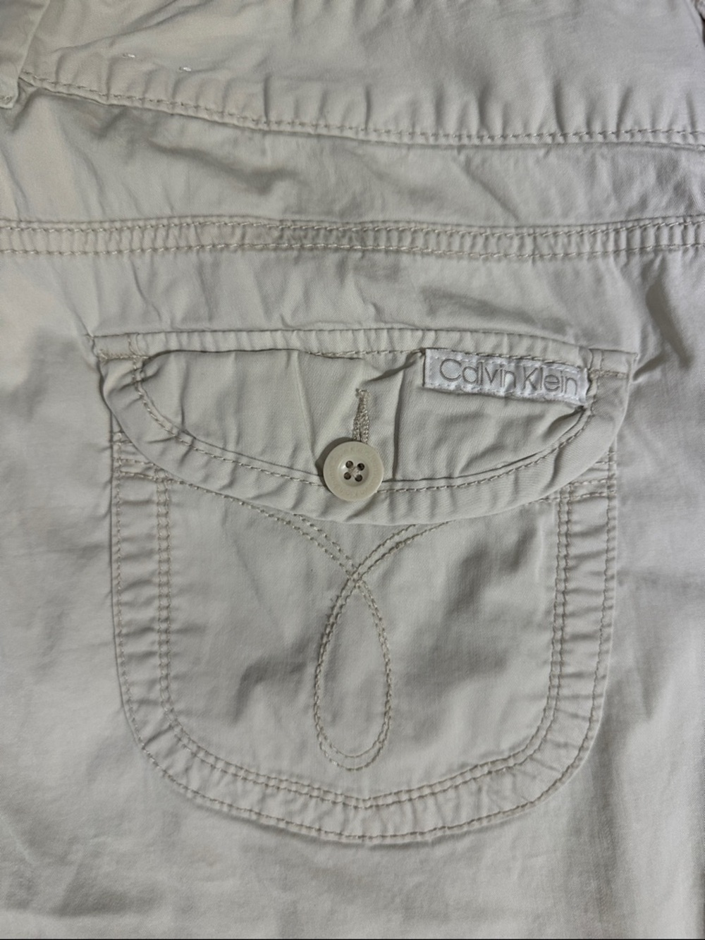 Calvin Klein Beige / Cream Shorts with Branded Waistband - Picture 6 of 8